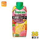 ＞ こちらの商品の単品・まとめ買いはこちら【一個あたり 167円（税込）】【賞味期間】製造後9ヶ月【商品説明】おいしいついでに栄養補給できる果実スムージー【エネルギー】製品100mlあたり44kcal【栄養成分】たんぱく質0g、脂質0g、炭水化物11g、ナトリウム5mg、糖質未測定g、食物繊維未測定g、糖類9g、ビタミンC31~101mg【原材料】果実(もも(スペイン)、バナナ、りんご、オレンジ)、砂糖類(果糖ぶどう糖液糖、砂糖)、発酵乳(殺菌)、乳酸菌末(プラズマ乳酸菌)/増粘剤(ペクチン)、香料、酸味料、ビタミンC【保存方法】常温【製造者、販売者、又は輸入者】キリンビバレッジ株式会社【アレルギー特定原材料】もも、バナナ、りんご、オレンジ、乳※北海道・沖縄県へのお届けは決済時に送料無料となっていても追加送料が必要です。(コカ・コーラ直送を除く)北海道1個口 715円（税込）、沖縄県1個口 2420円（税込）追加送料の詳細は注文確定メールにてご案内いたします。※本商品はご注文タイミングやご注文内容によっては、購入履歴からのご注文キャンセル、修正を受け付けることができない場合がございます。変更・修正ができない場合は、メール、お電話にてご連絡をお願い致します。送料無料 フルーツ ピーチ ミックス 果汁 果物 果実 ビタミンC 1日分 一日分 Tropicana Essentials plus くだもの プラズマ乳酸菌 もも 桃 モモ 美容 4909411085179　キリン トロピカーナ エッセンシャルズ プラス 乳酸菌 スムージー 330ml 紙パック 36本 (12本入×3 まとめ買い)