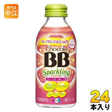 エーザイ チョコラBB スパ−クリング グレープフルーツ&ピーチ味 140ml 瓶 24本入 〔炭酸飲料〕