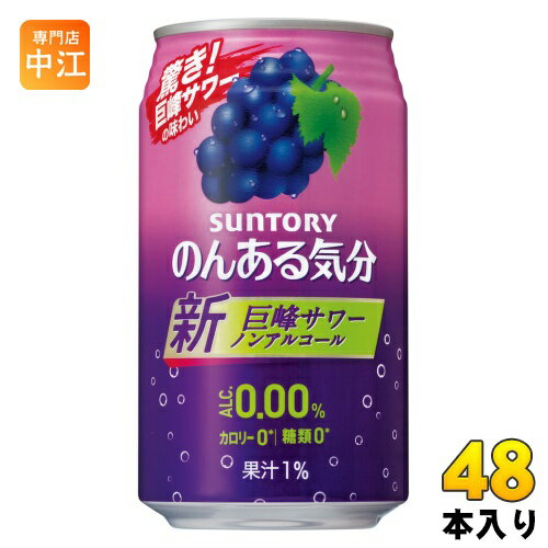 ＞ こちらの商品の単品・まとめ買いはこちら【一個あたり 141円（税込）】※輸送時の横揺れによる缶製品の多少の凹みは避けられません。予めご了承頂けますようお願い申し上げます。【賞味期間】製造後12ヶ月【商品説明】巨峰果汁を使用し、みずみずしい果実味が楽しめる爽やかな味わいに仕上げました。また、独自の「リアルテイスト製法」により、余韻のある“お酒らしい味わい”を実現しました。【名称および品名】炭酸飲料【エネルギー】100mlあたり0kcal【栄養成分】たんぱく質0g、脂質0g、炭水化物0.3〜0.8g(糖類0g)、食塩相当量0.04〜0.09g【原材料】ぶどう果汁(国内製造)、ワインエキス(ノンアルコール)/炭酸、酸味料、香料、甘味料(アセスルファムK、スクラロース)、ブドウ色素【保存方法】常温【製造者、販売者、又は輸入者】サントリー酒類株式会社【変更事項】ページリニューアル日：2022/05/12変更内容：パッケージ※北海道・沖縄県へのお届けは決済時に送料無料となっていても追加送料が必要です。(コカ・コーラ直送を除く)北海道1個口 715円（税込）、沖縄県1個口 2420円（税込）追加送料の詳細は注文確定メールにてご案内いたします。※本商品はご注文タイミングやご注文内容によっては、購入履歴からのご注文キャンセル、修正を受け付けることができない場合がございます。変更・修正ができない場合は、メール、お電話にてご連絡をお願い致します。送料無料 巨峰 炭酸飲料 のんある気分 サントリー カロリーゼロ ランチ アウトドア 休肝日 4901777294257