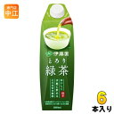 伊藤園 とろり緑茶 屋根型キャップ付き 1L 紙パック 6本入 お茶 緑茶飲料 とろみ飲料