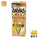 ザバス ミルクプロテイン 脂肪ゼロ キャラメル風味 200ml 紙パック 72本 (24本入×3 まとめ買い) 乳飲料 プロテイン ビタミン SAVAS 明治