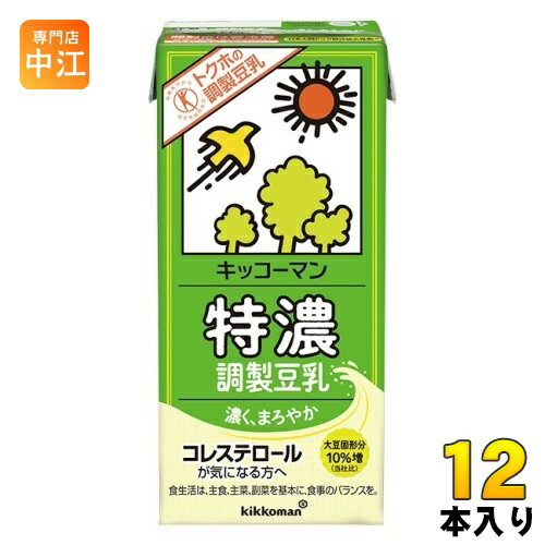 キッコーマン 特濃調製豆乳 1L 紙パック 12本 (6本入×2 まとめ買い) 豆乳 調整 イソフラボン 特保