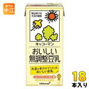 キッコーマン おいしい無調整豆乳 1L 紙パック 18本 (6本入×3 まとめ買い) 豆乳 無調整 イソフラボン