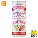 光食品 オーガニック ぶどうサイダー+レモン 250ml 缶 30本入 炭酸飲料 砂糖不使用