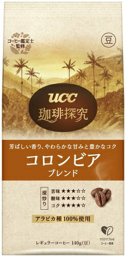 専門店 中江のUCC 珈琲探究 炒り豆 コロンビアブレンド 豆 140g 12袋 (6袋入×2 まとめ買い) コーヒー豆 珈琲 レギュラーコーヒー｜アングル2
