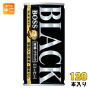 サントリー BOSS ボス 無糖ブラック 185g 缶 120本 (30本入×4 まとめ買い) 缶コーヒー 珈琲