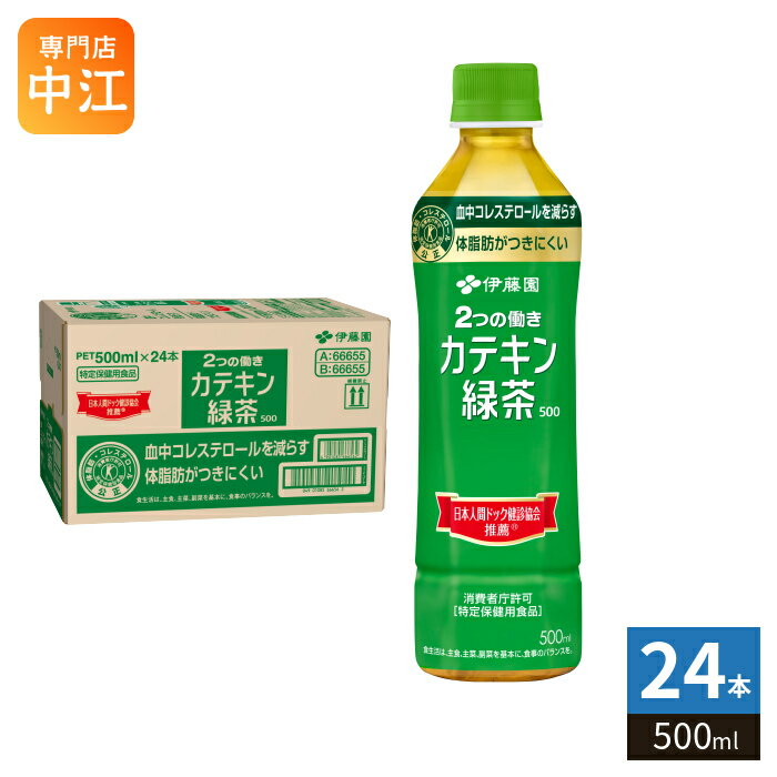 Rakuten - 伊藤園 2つの働き カテキン緑茶500 500ml ペットボトル 24本入 お茶 特定保険用食品 体脂肪 コレステロール
