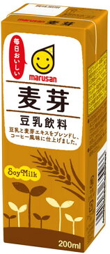 〔クーポン配布中〕マルサン 豆乳飲料 麦芽 200ml 紙パック 24本入〔麦芽豆乳〕