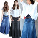 【エックスステッチ】スカート デニム エックス 10オンスデニム 伸縮性有 レディース ボトムス ロング