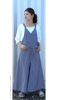 Vヒッコリーサロペットスカート再販