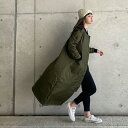 <月間優良ショップ賞51回受賞>【 ロングMAー1 】渋カーキ ミリタリー ポイントは裏地キルティングオレンジがチラ見え メンズライク 上下開閉 ダブルジッパー コーデしやすいマキシ丈 レディースファッション ジャケット ブルゾン コート ロング