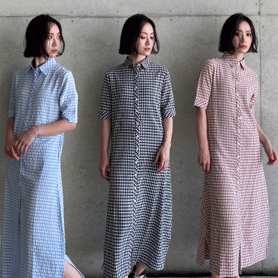 ＜月間優良ショップ賞51回受賞＞＜パケット便＞【 ストレート A チェック ワンピ 】羽織にも便利！　真面目に作ったオリジナル　Aライン　レディース　ワンピース　マキシ　ロング　チェック