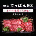 セット・詰め合わせ 【焼肉 てっぱんG3 ダブルセット】 全720g 2~4名用 焼肉セット 焼肉用 牛肉 焼き肉 盛り合わせ 詰め合わせ 冷凍 焼き肉ギフト 自宅 焼き肉用牛肉 お取り寄せ 美味しい お肉セット バレンタイン 贈答用 高級 焼肉食べ比べセット おうち焼肉 牛タン タン塩 牛カルビ 牛ハラミ