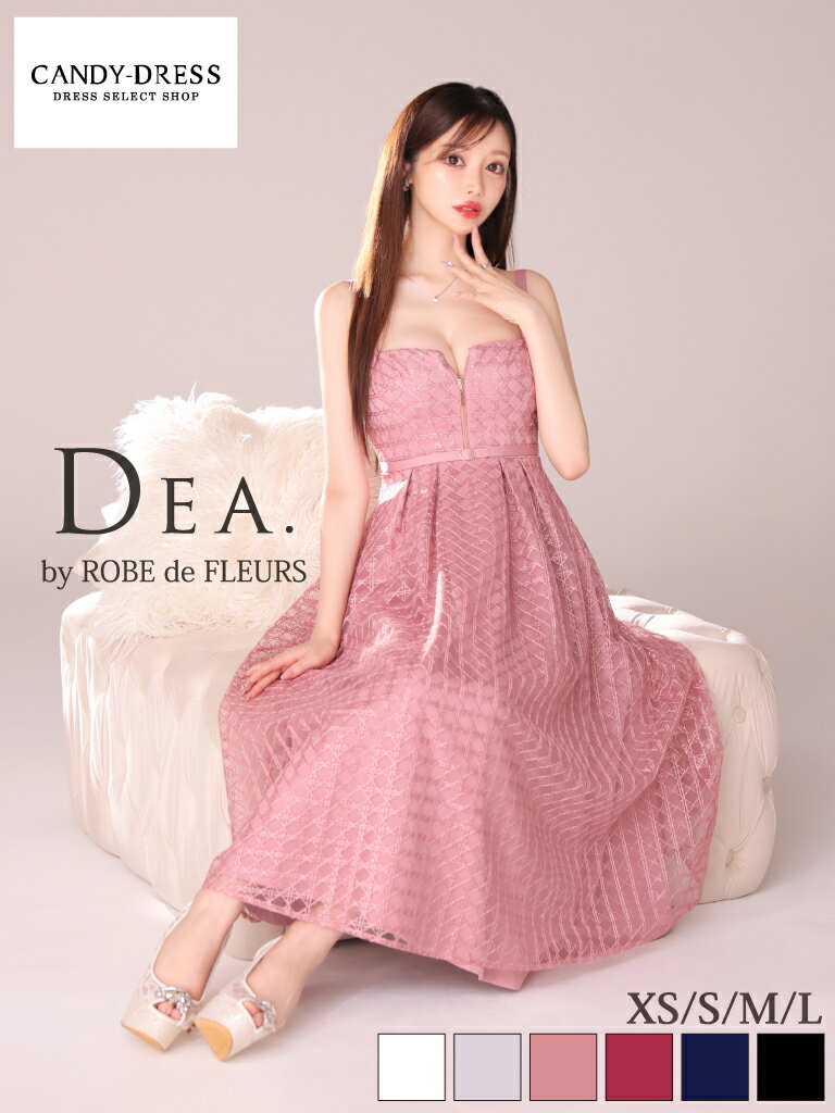 Rakuten - 【新色追加】【再入荷】【DEA. by ROBE de FLEURS/ディアバイローブドフルール】レース/ ジッパー/ フレア/ ノースリーブ/ ロング丈/ マキシ丈/ ロングドレス/ キャバドレス/ ワンピース [DE2974] S/M/L シンプル 上品 ミディドレス 膝下丈 結婚式 衣装 舞台 パーティー