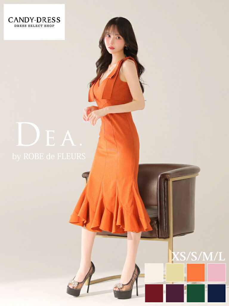 樂天商城 - 【新色追加】【再入荷】【DEA. by ROBE de FLEURS/ディアバイローブドフルール】肩リボン/ ノースリーブ/ ブラ着用可/ マーメイド/ フレア/ ミディアムドレス/ ロングドレス/ キャバドレス/ ワンピース [DE2839] S/M/L シンプル 上品 ミディドレス 膝下丈 結婚式