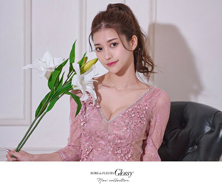 XS/S/M 送料無料 ROBE de FLEURS Glossy / ローブドフルールグロッシー ストレッチ...