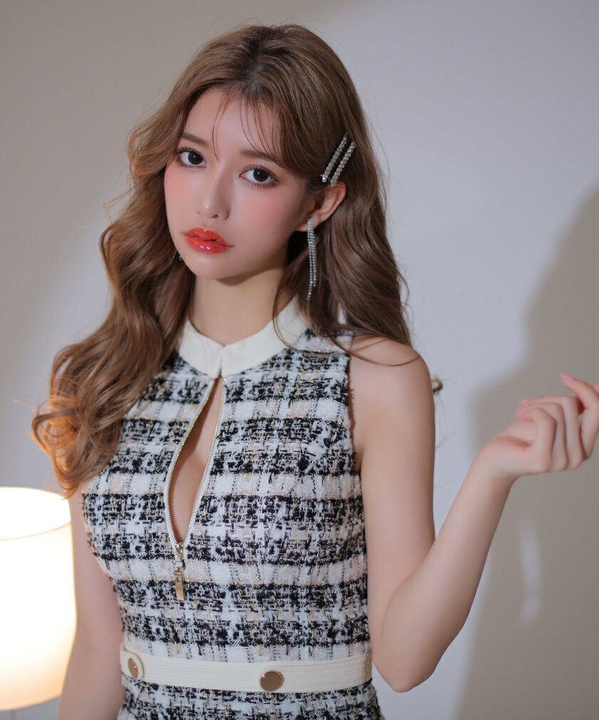 【ROBE de FLEURS Glossy / ローブドフルールグロッシー】 チェック柄ツイード/ ジ...