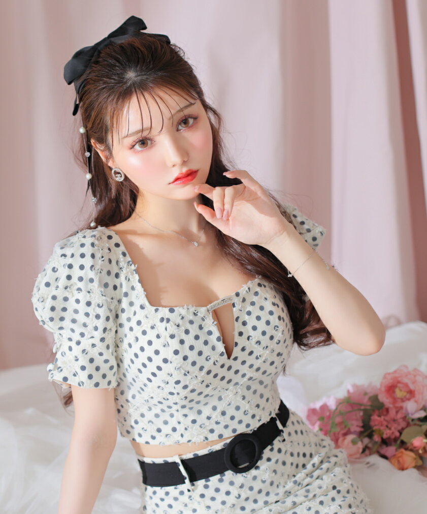 【ROBE de FLEURS / ローブドフルール】ドット/ レース/ バストカット/ ベルト/ パ...