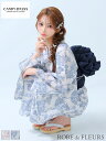 【浴衣・帯・帯紐セット】【ROBE de FLEURS / ローブドフルール】ROBE de FLEURS Floral print yukata [fm337...