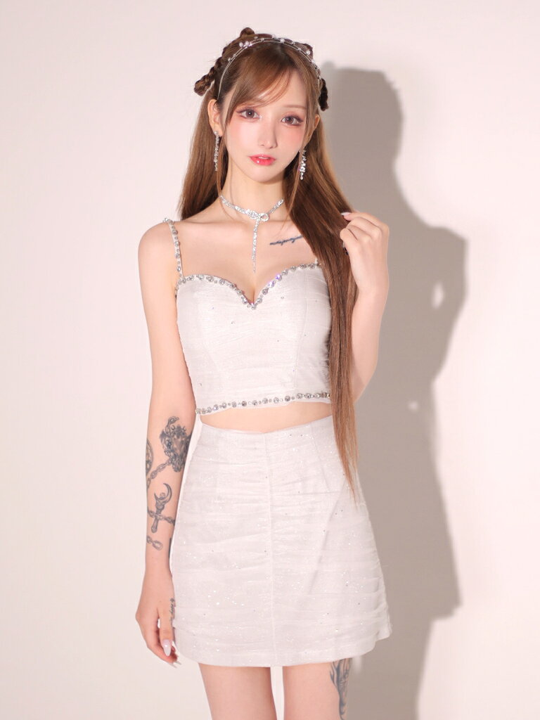 【ROBE de FLEURS / ローブドフルール】キラキラ/ ラメ/ シフォン/ ギャザー/ 2WAY...