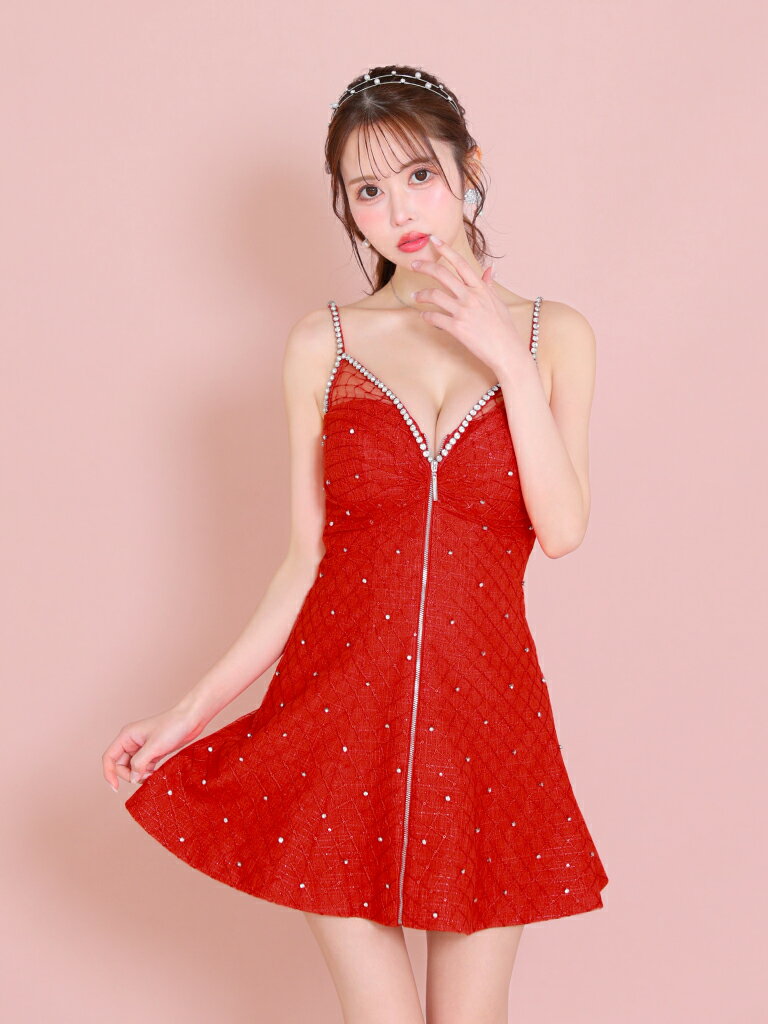 【ROBE de FLEURS / ローブドフルール】 スパンコール/ レース/ ビジュー/ ジッパ...