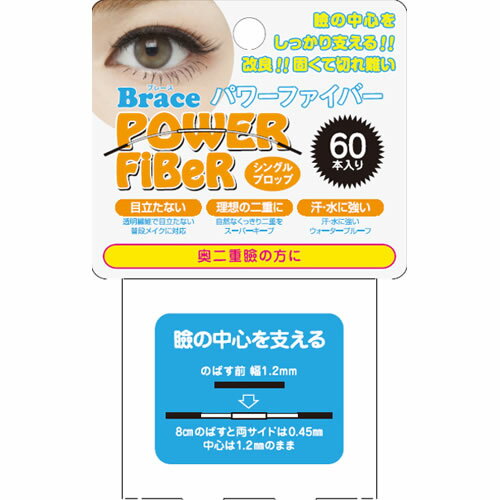 【リニューアル】Brace(ブレース) パワーファイバー シングルプロット クリア 1.2mm (メール便送料無料) 二重テープ まぶた