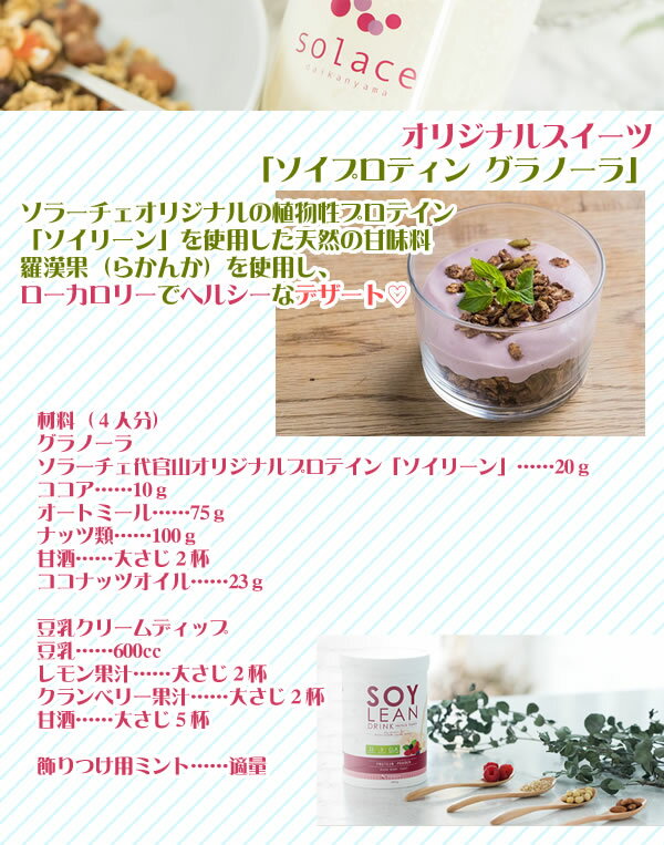 ソイリーン ドリンク ベリー 480g 送料無料 Soylean 腹筋女子 山崎麻央さん ソラーチェ 植物性 無添加 オーガニック スポーツ ダイエット プロテイン キャンディコムウェア