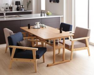 ＜12/1限定★最大100%ポイントバック＞モダンデザイン ソファダイニングセット 4人 5点セット(テーブル+1Pソファ4脚) W150 組立設置付