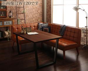 ＜11/18限定★最大100%ポイントバック＞アメリカンヴィンテージ リビングダイニングセット 3人 3点セット(テーブル+ソファ1脚+アームソファ1脚) 左アーム W150