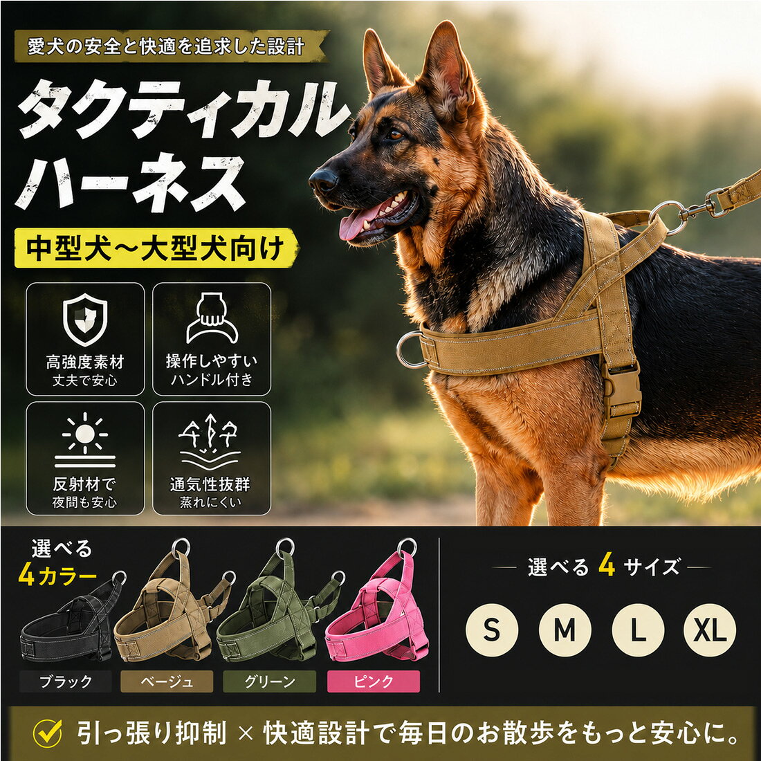 犬ハーネス中型犬大型犬引っ張り防止...