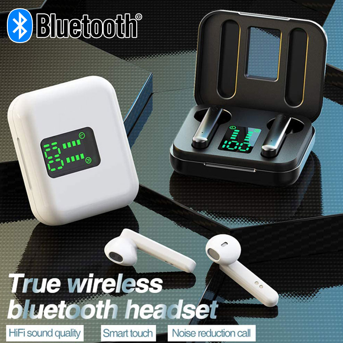 ●送料無料●高音質 ワイヤレスイヤホン Bluetooth 5.0 LEDディスプレイ付き イヤホン iPhone android ブルートゥース ヘッドセット LSF-047【送料無料】【RCP】