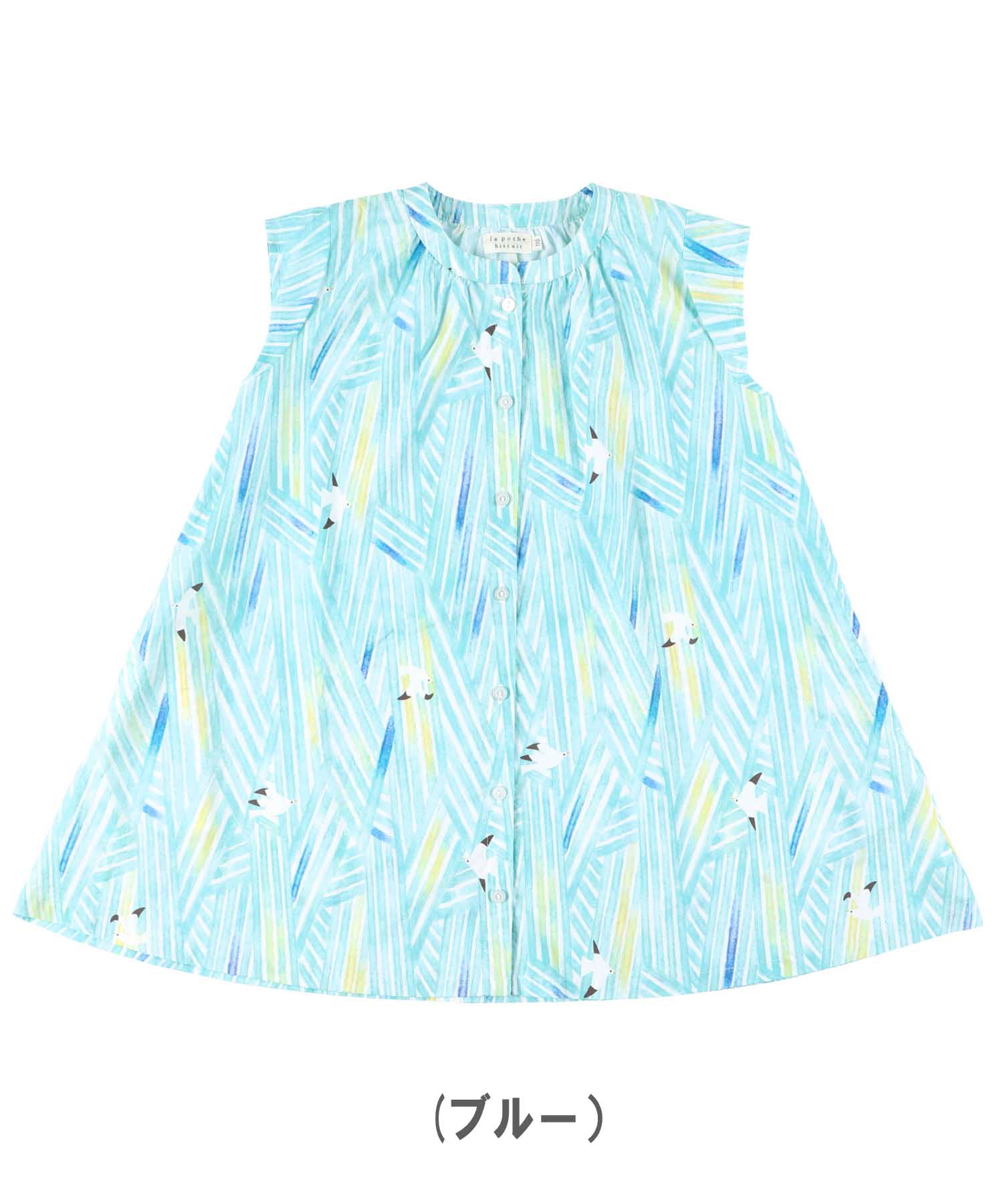 30％OFFセール・ラポシェビスキュイ・La Poche biscuit/カモメストライプワンピース（80cm-140cm）/キッズファッション・女の子・子供服