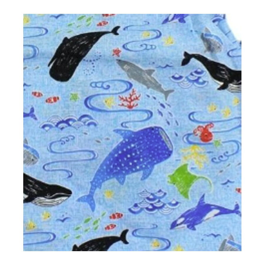 エスケープ シシュノン　総柄　甚平スーツ・クジラ・サメ（90cm〜130cm)（Si・Shu...