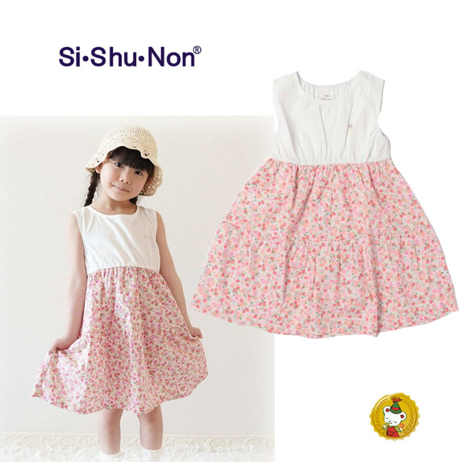 乐天商城 - エスケープ・フラワーサンドレス　ワンピース　半袖（90cm-130cm)・子供服・キッズファッション・女の子（シシュノン/Si・Shu・Non/ SKAPE）