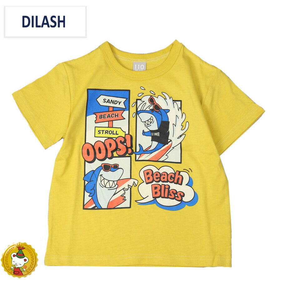 乐天商城 - ディラッシュ DILASH　シャーク柄半袖Tシャツ (80cm-100cm）男の子/キッズ・ベビー/子供服