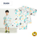 ディラッシュ DILASH ロゴ総柄甚平 (110cm-140cm)男の子/キッズ・ジュニア/子供服/お祭り