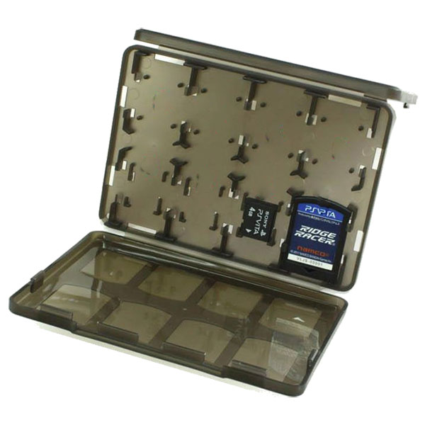 最大20枚収納 PSvita用カード/メモリーカードを折畳収納 なカードケース大容量なのに薄型軽量クリア素材で収納したまま
