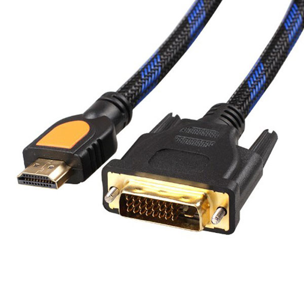 ★[送料無料]HDMI-DVI変換ケーブル(ケーブル長:約5m) 最大解像度1920x1080 Fill HD対応 DVI端子を装備したパソコンと、HDMI端子を装備し..