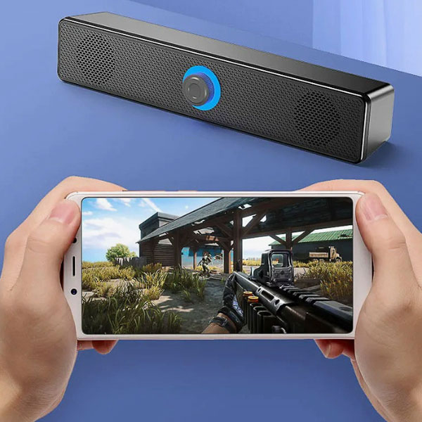 ★[送料無料] Bluetooth対応可 スピーカー サウンドバー 卓上 パソコン ワイヤレス ...