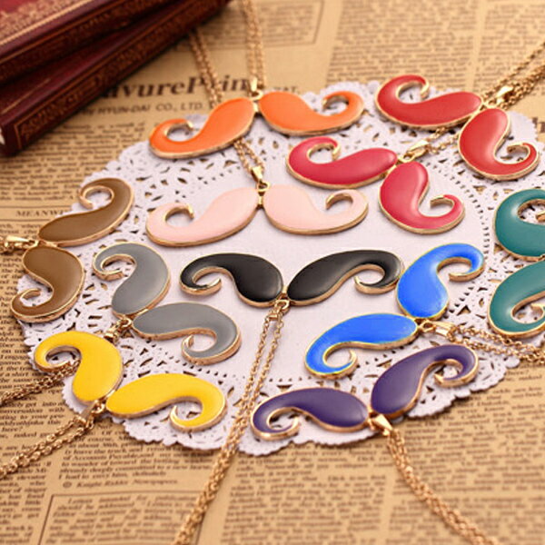 [送料無料][大] ひげ ネックレス ロングネックレス ヒゲ 髭 モモチーフ ペンダント アクセサリー POP ..