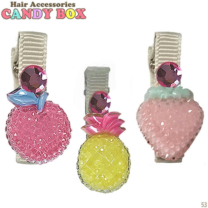 送料無料 クリップ 飾りクリップ ヘアアクセサリー 髪飾り かわいい おしゃれ キッズ 子供用 フルーツ ストロベリー いちご パイナップル りんご アップル 果物 食べ物 ピンク イエロー 夏