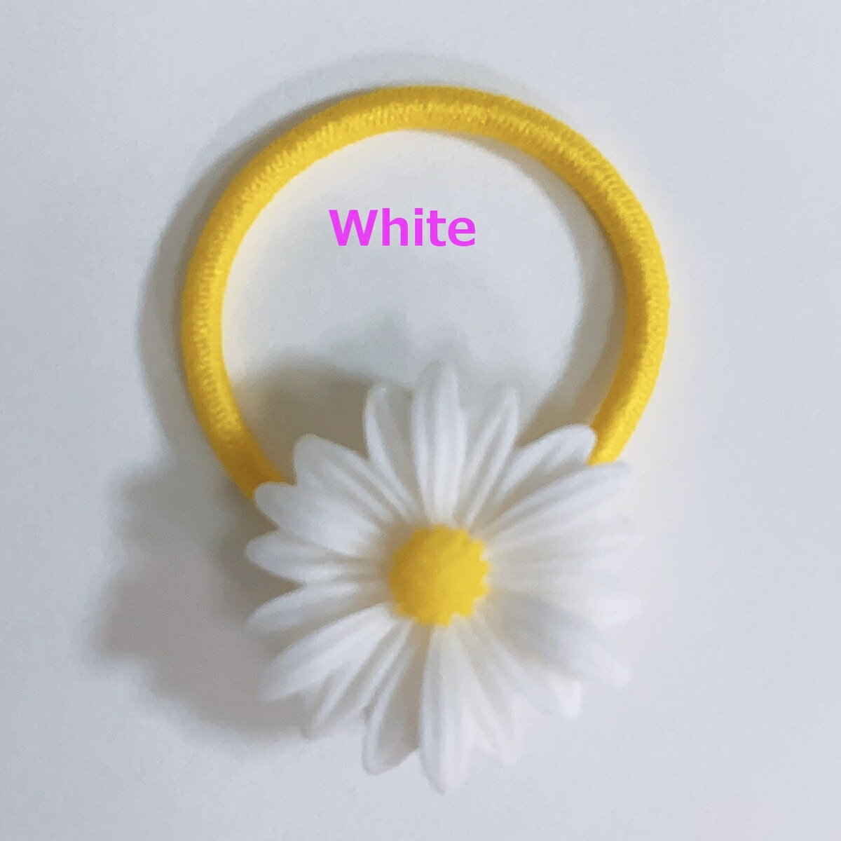 送料無料 ヘアゴム ヘアポニー ヘアアクセサリー 髪飾り かわいい おしゃれ プチ 小さめ キッズ 子供用 お花 イエロー 夏