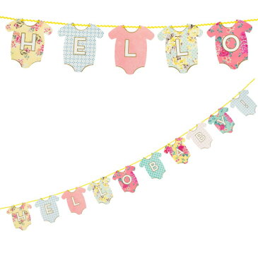 あす楽!【TalkingTables】ベビーシャワーバナーガーランド ロンパース HELLO BABY!