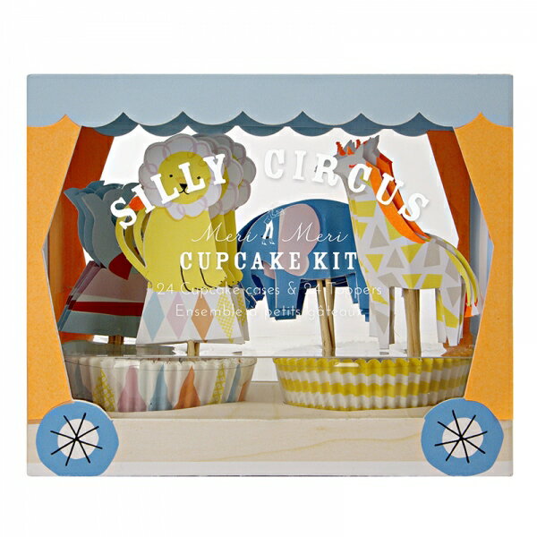 【merimeri silly circus】動物パーティーにかわいいケース&ケーキトッパー　24