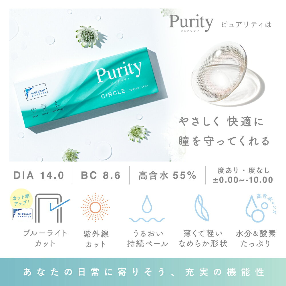 ブルーライトカット カラコン ワンデー サークルレンズ【2箱購入で1,100円割引】 P...