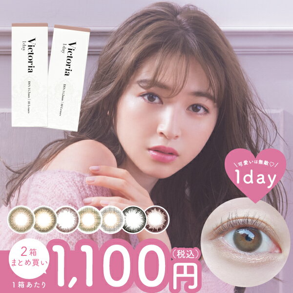 【2箱まとめ買いで1箱あたり1,100円】カラコン Victoria 1day / 1箱 10枚 入/2箱合計20枚 ヴィクトリア..