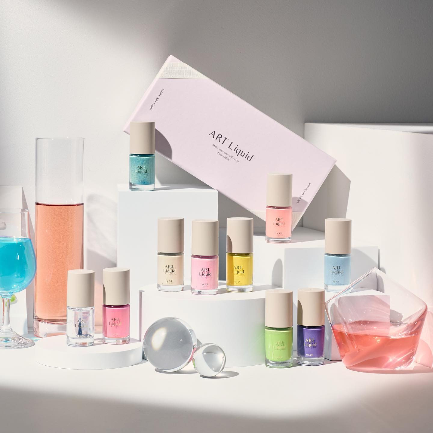 [セット] モアジェル アトリキッド2 10種 ティントジェル インクジェル マグネットジェル ネイル シロップジェル グリッタージェル セルフネイル