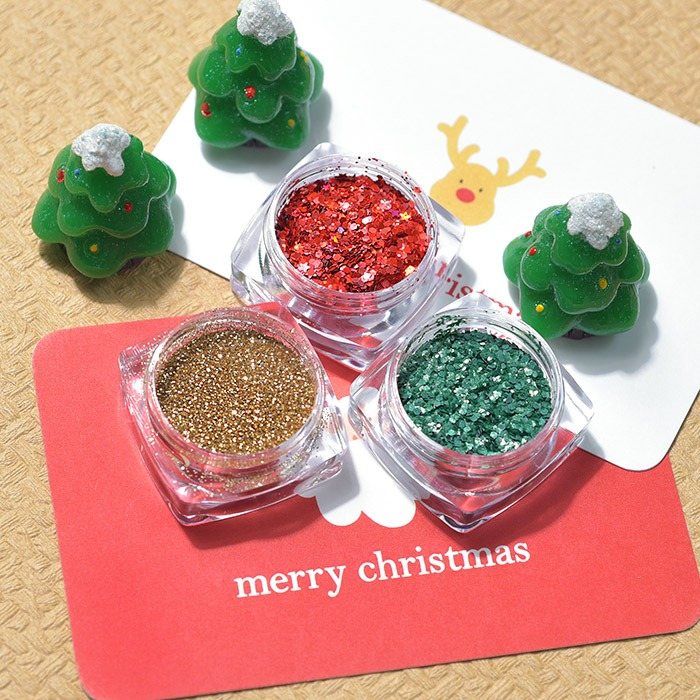 クリスマスグリッター (3 color) ネイルパーツ デコパーツ ネイルアート 韓国ネイル