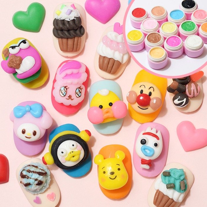 こねジェル 単品 (22色、3D エンボス クレイジェル) ジェルネイル カラージェル セルフネイル 韓国ネイル