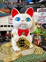 日本の招き猫職人さんによるハンドメイドの招き猫で金運アップ！ アメリカ版招き猫 ダラーキャット ※ミニ畳と小判は別売 ■ アメリカ雑貨 アメリカン雑貨 常滑焼 日本製 国産 縁起物 幸運